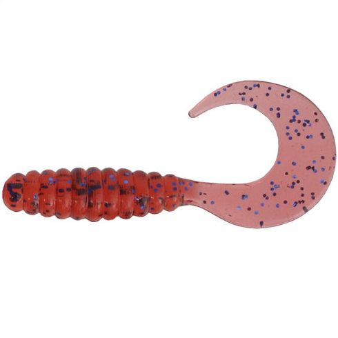 Grub Mann's Curly Tail 2" - Red Blue Glitter, plic 20 buc.