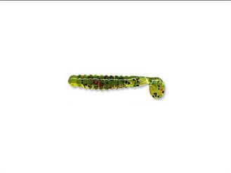 Grub Slider Crappie Grub 1.5" - Multicolor Glitter Chartreuse
