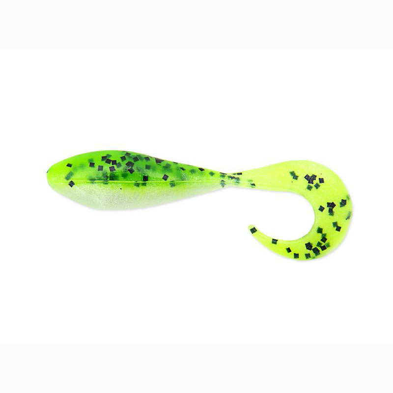 Shad Bass Assassin Curly Shad 5cm, culoare Chartreuse Pepper Shad