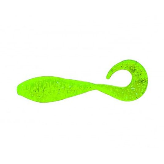 Shad Bass Assassin Curly Shad 5cm, culoare Chartreuse Silver Glitter