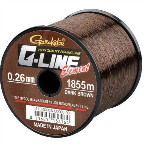 Fir monofilament Gamakatsu G-Line Element Dark Brown 0,30mm/6.8kg/1325m