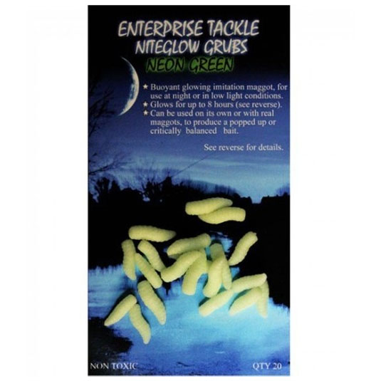 Viermi artificiali Enterprise Tackle Niteglow Grubs - Neon Green